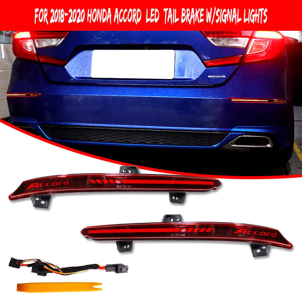 LED Reflector Tail Light for Honda Accord 2018 2019-2022 Rear Bumper Lamp Red