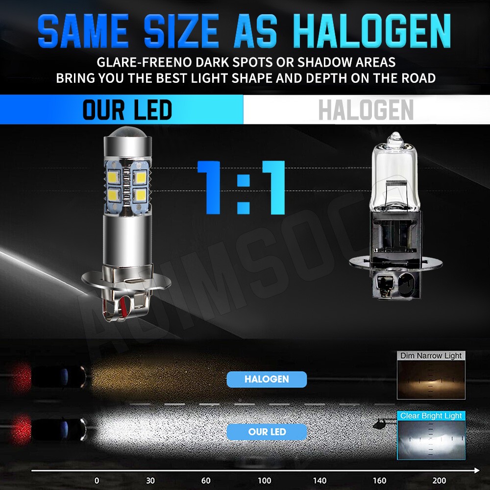 For Oldsmobile Cutlass Ciera 1987-1989 LED High Low Beam Headlight & Fog Bulbs