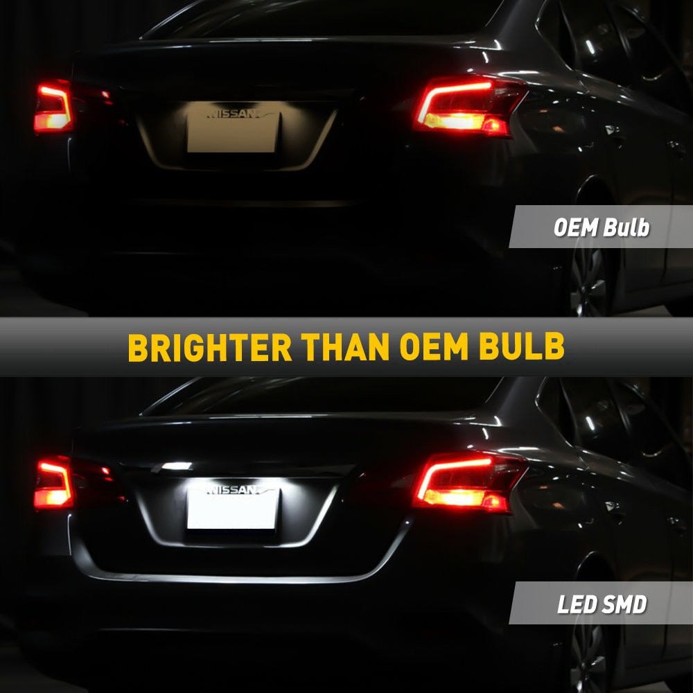 18-SMD LED White License Plate Light Housing SET For Nissan Altima/Sentra/Maxima