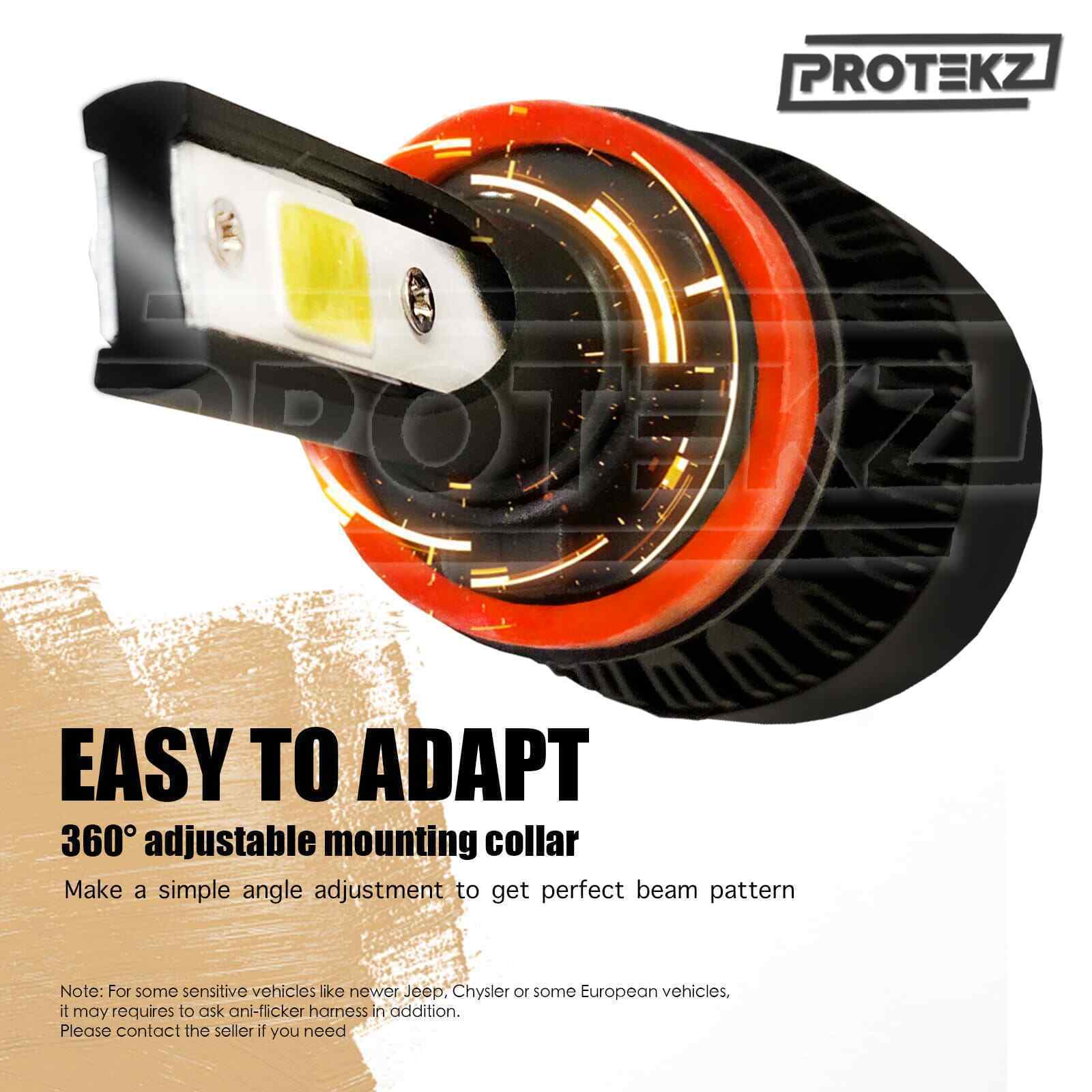 Brand New H11 LED Headlight Bulbs Protekz 6000K Xenon HID White 5Years Warranty