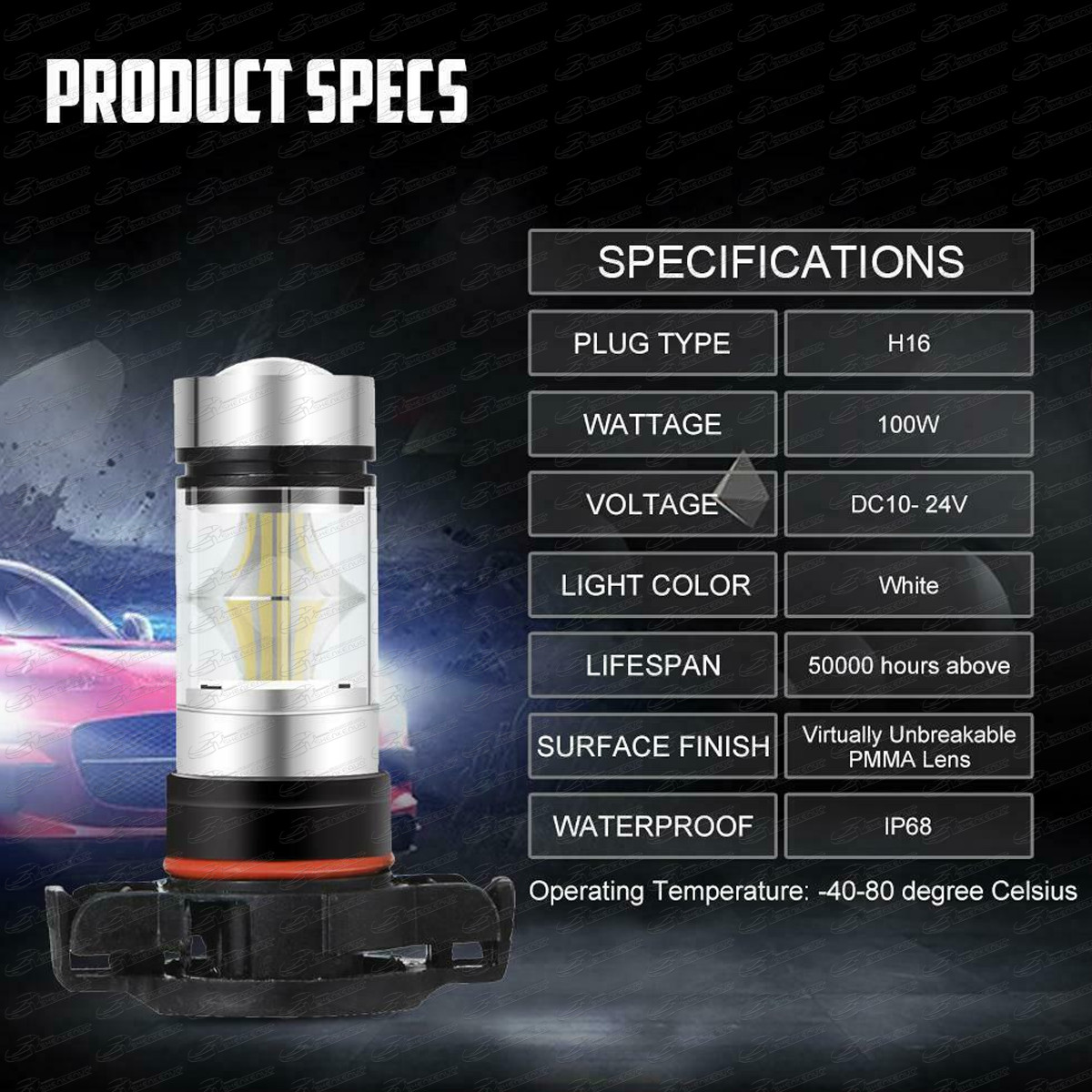 For GMC Sierra 1500 2500HD 3500HD 2008-2019 LED Fog Light Bulb 5202 6000K White