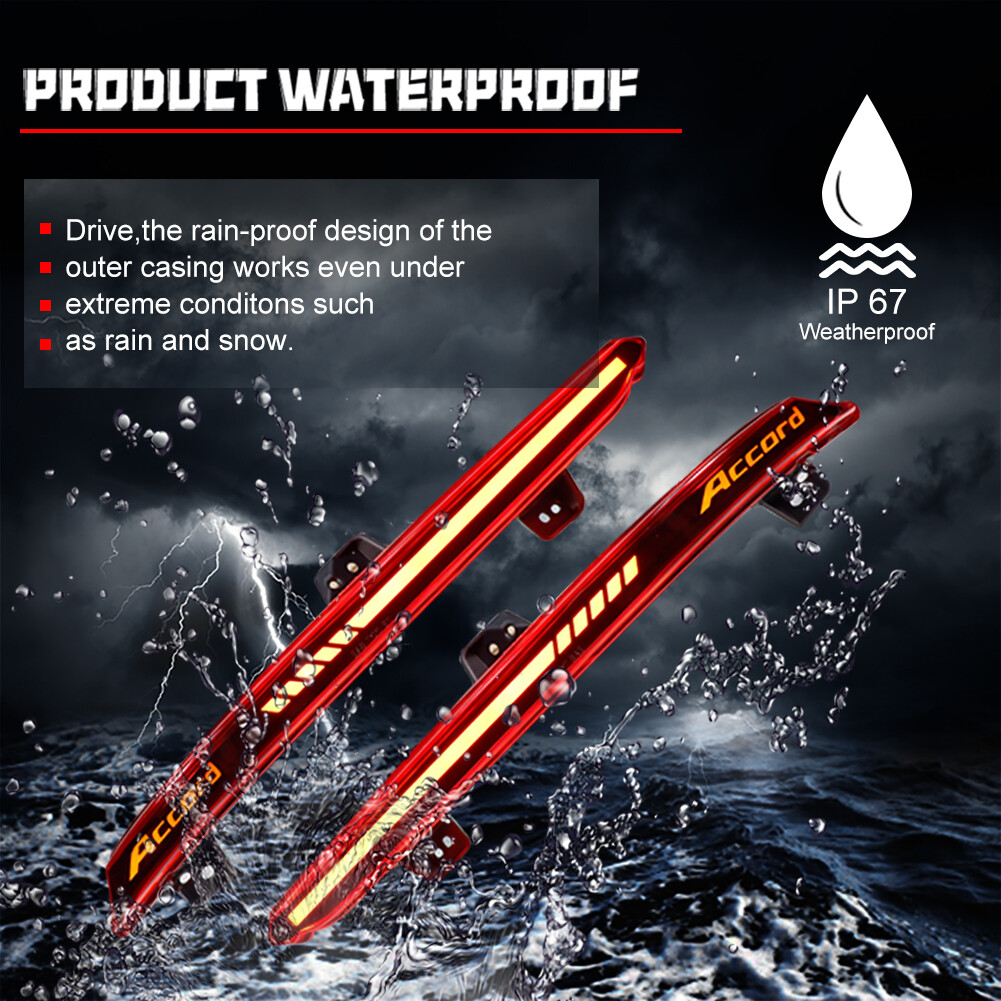 LED Reflector Tail Light for Honda Accord 2018 2019-2022 Rear Bumper Lamp Red