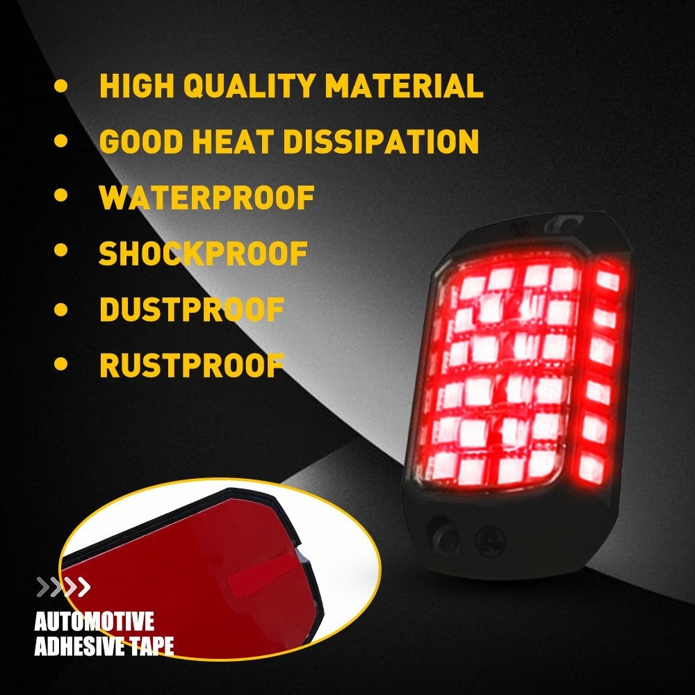 White/Red/Blue LED Lights Rock Waterproof LED Underglow Underbody Glow Lamp 12V