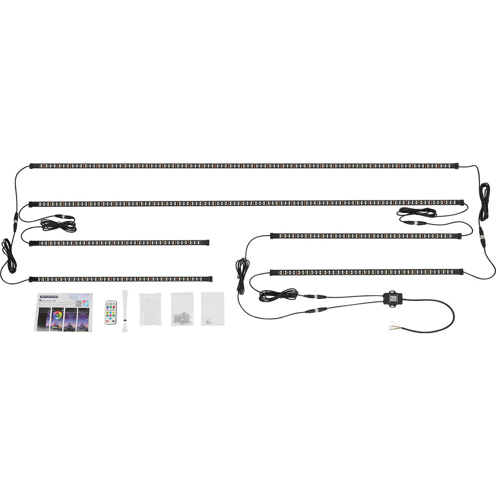 6PCS Double Row LED RGB Light Strip Neon Underglow LED Kit Remote For Subaru WRX