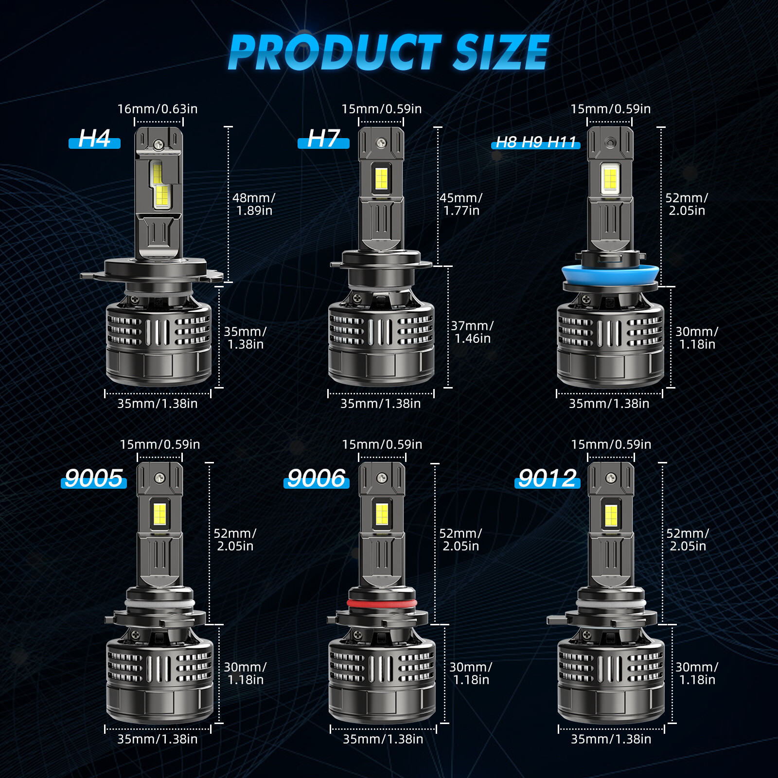 Bevinsee H4 LED Headlight Bulbs High/Low Beam Fog Light 150W 40000LM High Power