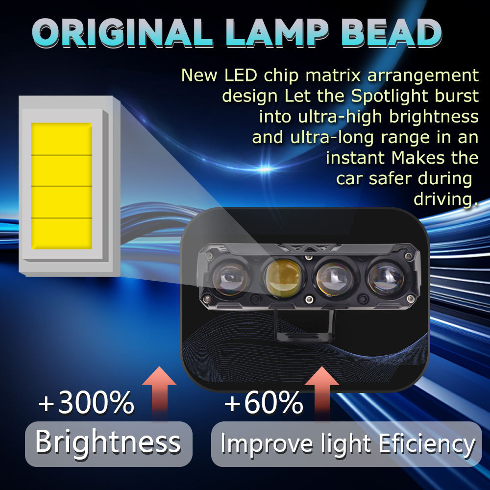 2X 5inch LED Work Light Bar Spot Pods Driving White+Yellow Offroad Fog Lamp SUV