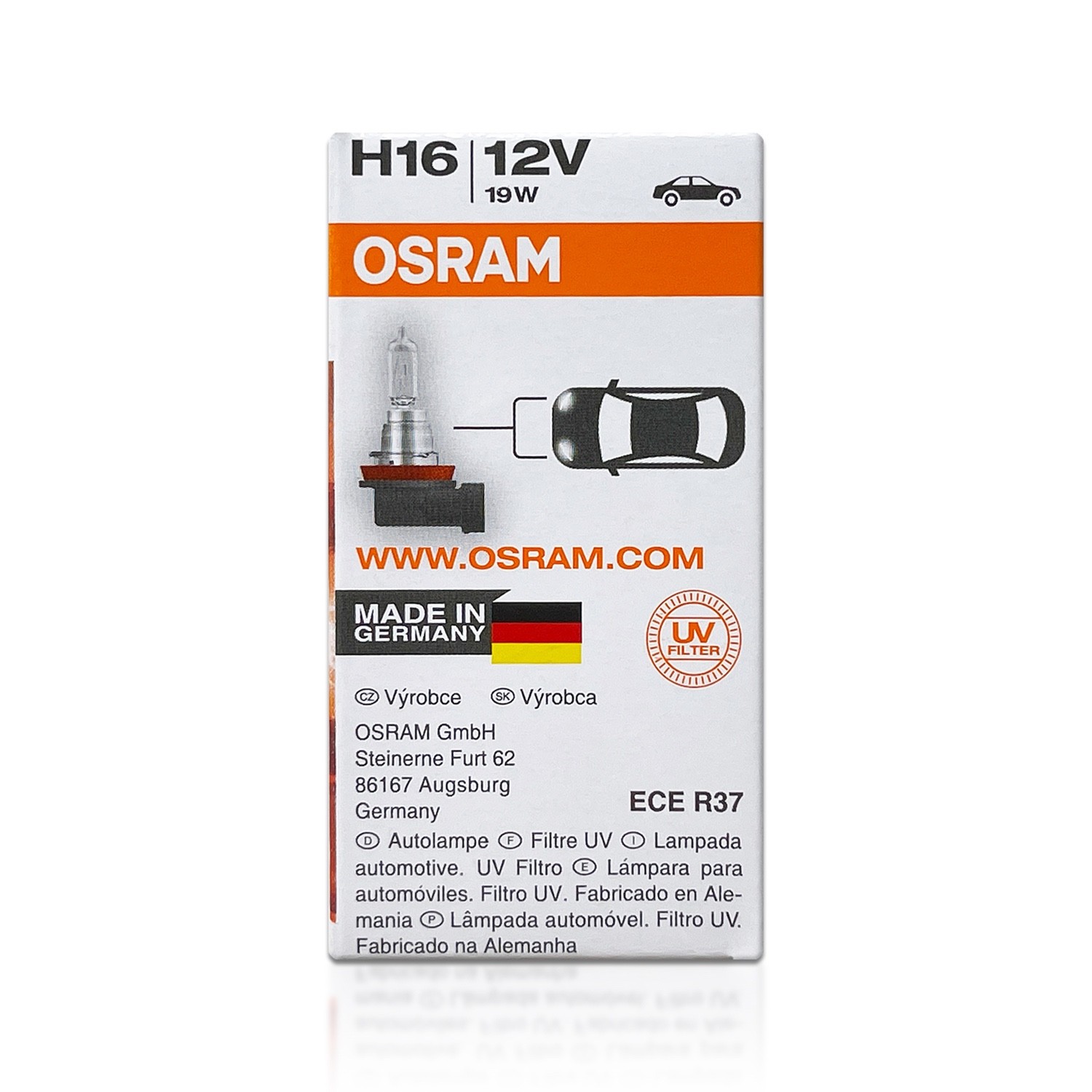 Osram H16 Original Standard OEM Headlight Halogen Bulb | 64219L+ | Pack of 1