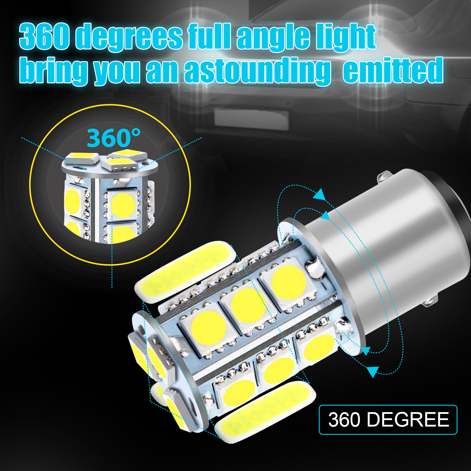 20x Super White 1157 BAY15D 18SMD RV Camper Trailer LED Interior Light Bulbs 12V