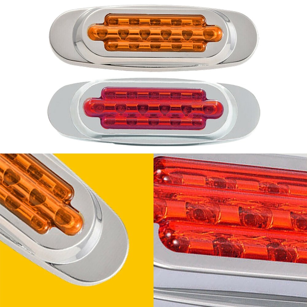 2x LED Clearance Side Lights Marker Indicator Lamp Truck Lorry Trailer Amber Red