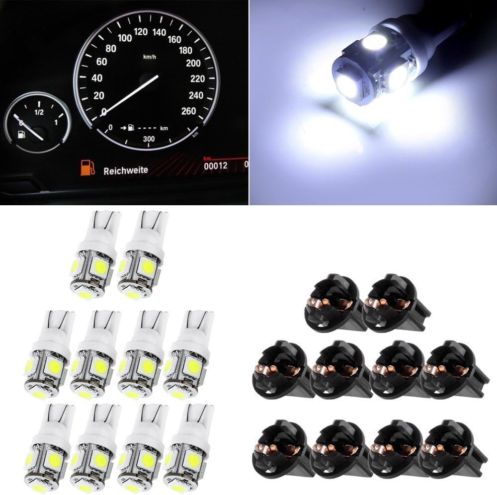 Universal T10 5-5050-SMD LED Bulbs – 20-Pack White Dash Lights, 50000 Hours