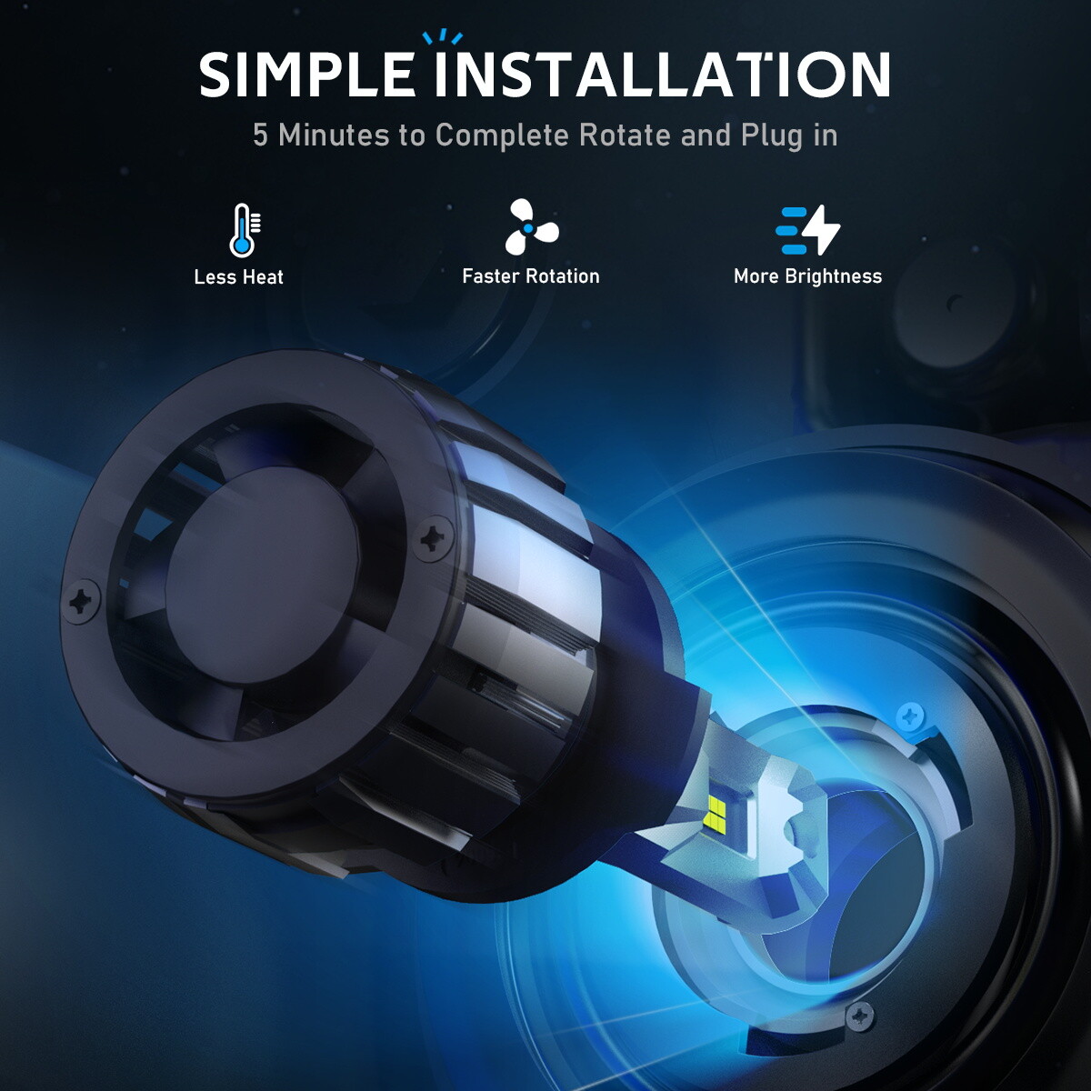 NOVSIGHT 9006 LED Headlight Bulbs 13000LM High Low Beam Fog Light Replace Lamps