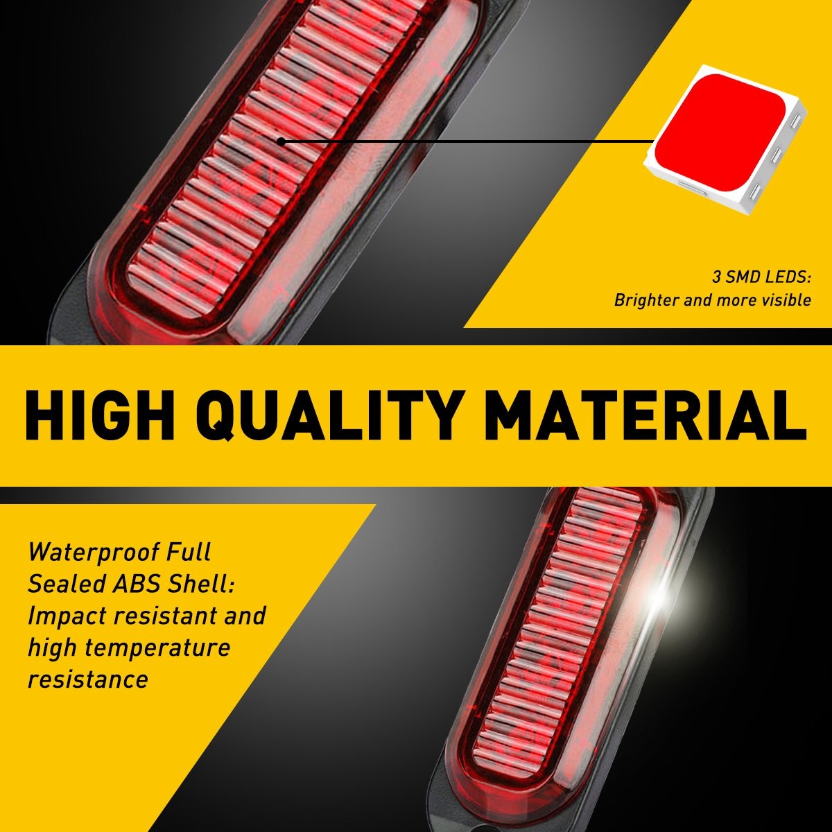 Red 4-LED Indicator Side Marker Lights Truck Clearance Turn Signal Light Trailer