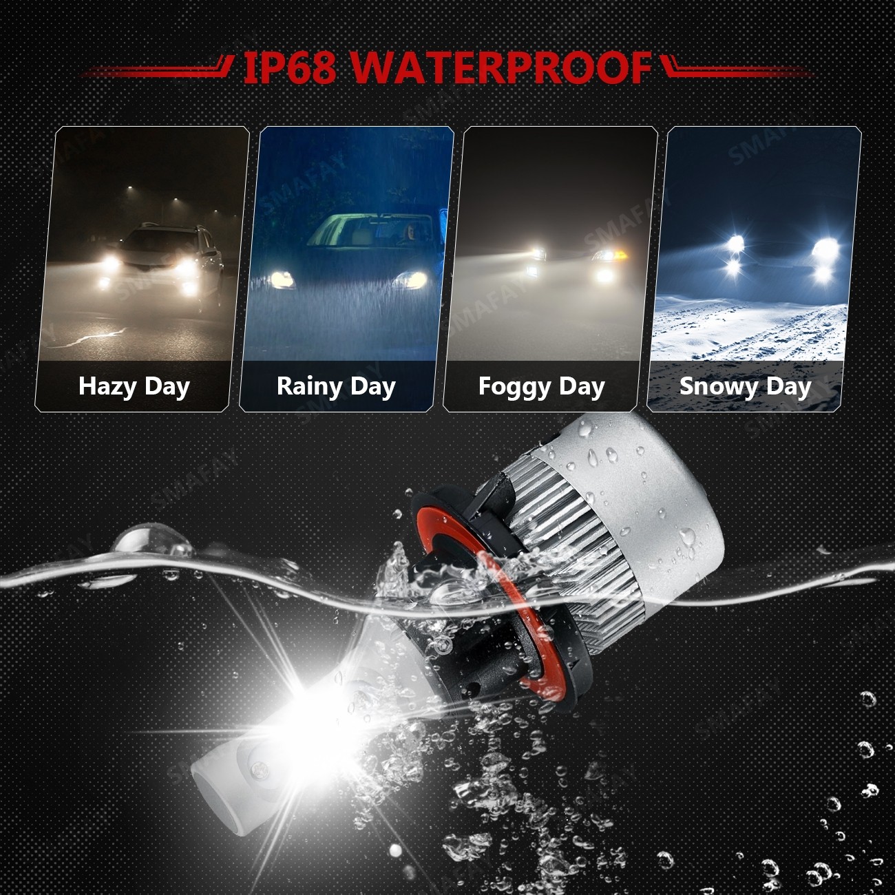2PCS COB H13 9008 2200W 330000LM LED Headlight Hi-Lo Beam Bulbs White 6500K HID