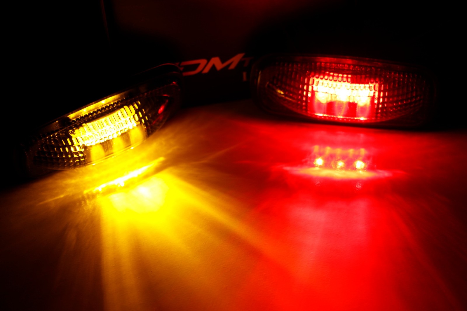 4pc Smoked Lens LED Fender Bed Side Marker Lights (Amber + Red) For Dodge RAM HD
