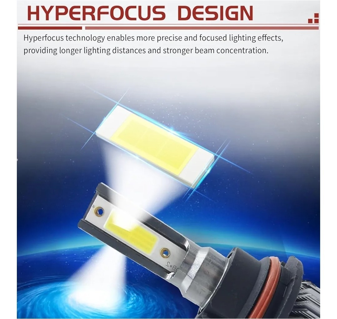 2 PCS Car LED High Beam Light Bulbs, Super Bright 6000LM IP68 Waterproof…
