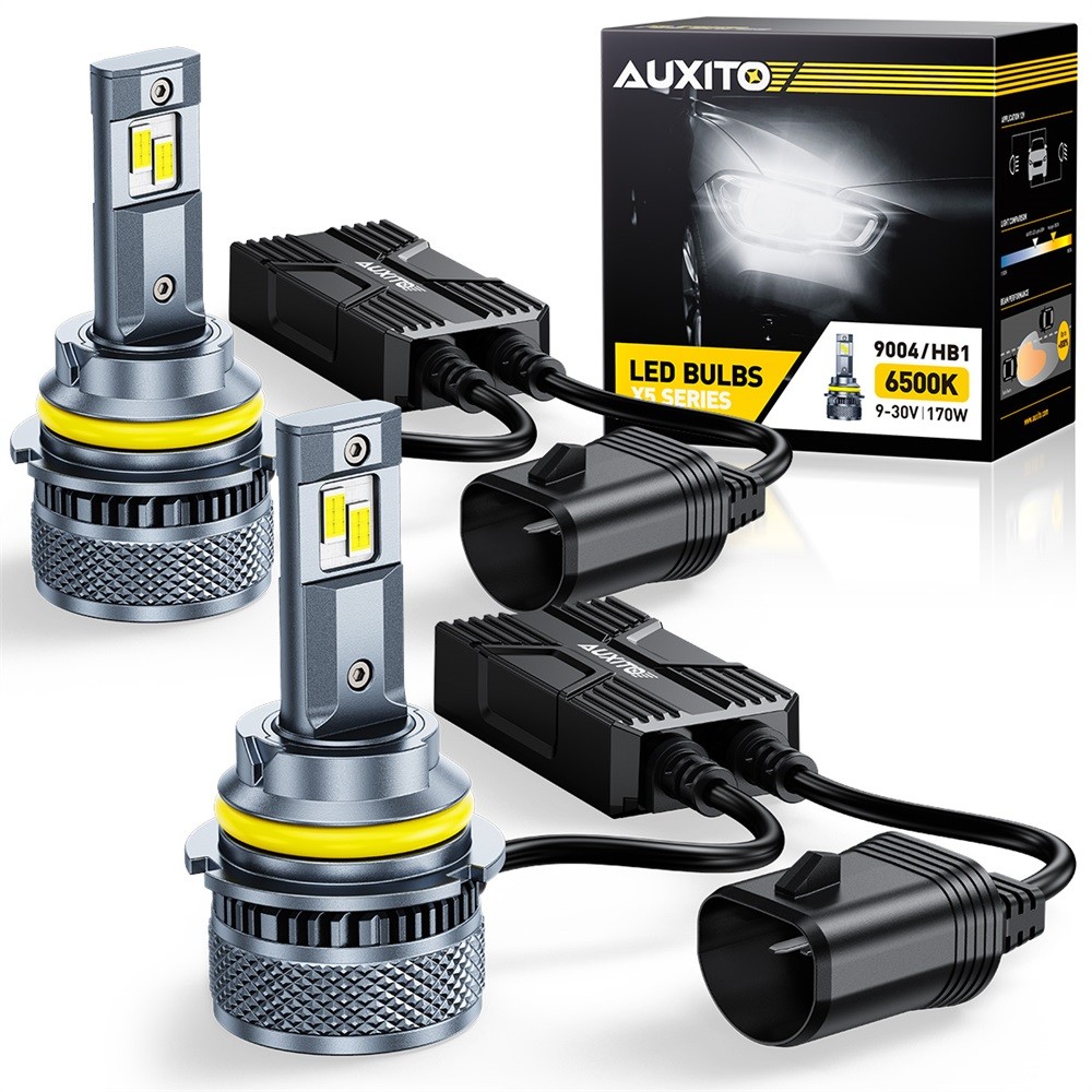 AUXITO 9004 HB1 LED Headlight Bulbs 6500K White 32000LM For Halogen Replace X5