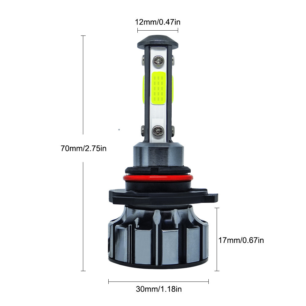 60x 4-Side Combo 9005+9006+H11 LED Headlight Fog Light Kits High Low Beam Bulbs