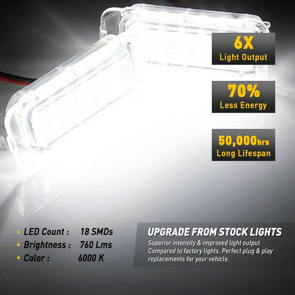 For Explorer Ford Fusion Escape White Expedition LED 18-SMD Plate License Lights