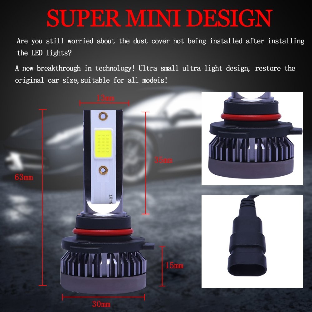 Combo 9005+H11 LED Headlight Super Bright Bulbs Kit White 720000LM High/Low Beam
