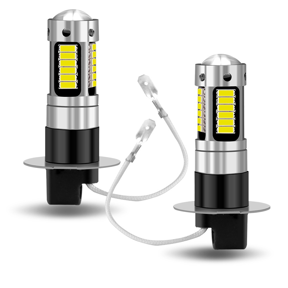 2x H3 LED 100W Extremely Bright 6000K Cool White Fog Light Lamp Driving Bulbs