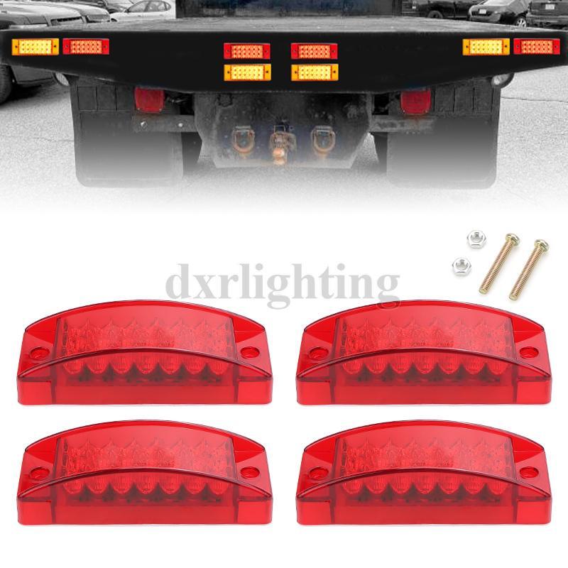 4PC 5″ Red LED Side Marker Lights Truck Trailer Tail Turn Signal Brake Clearance