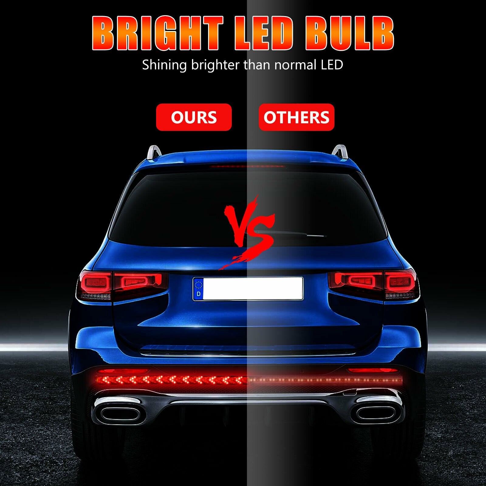 60″ Truck 3 Row LED Tailgate Light Bar Reverse Brake Turn Signal Stop Tail Strip