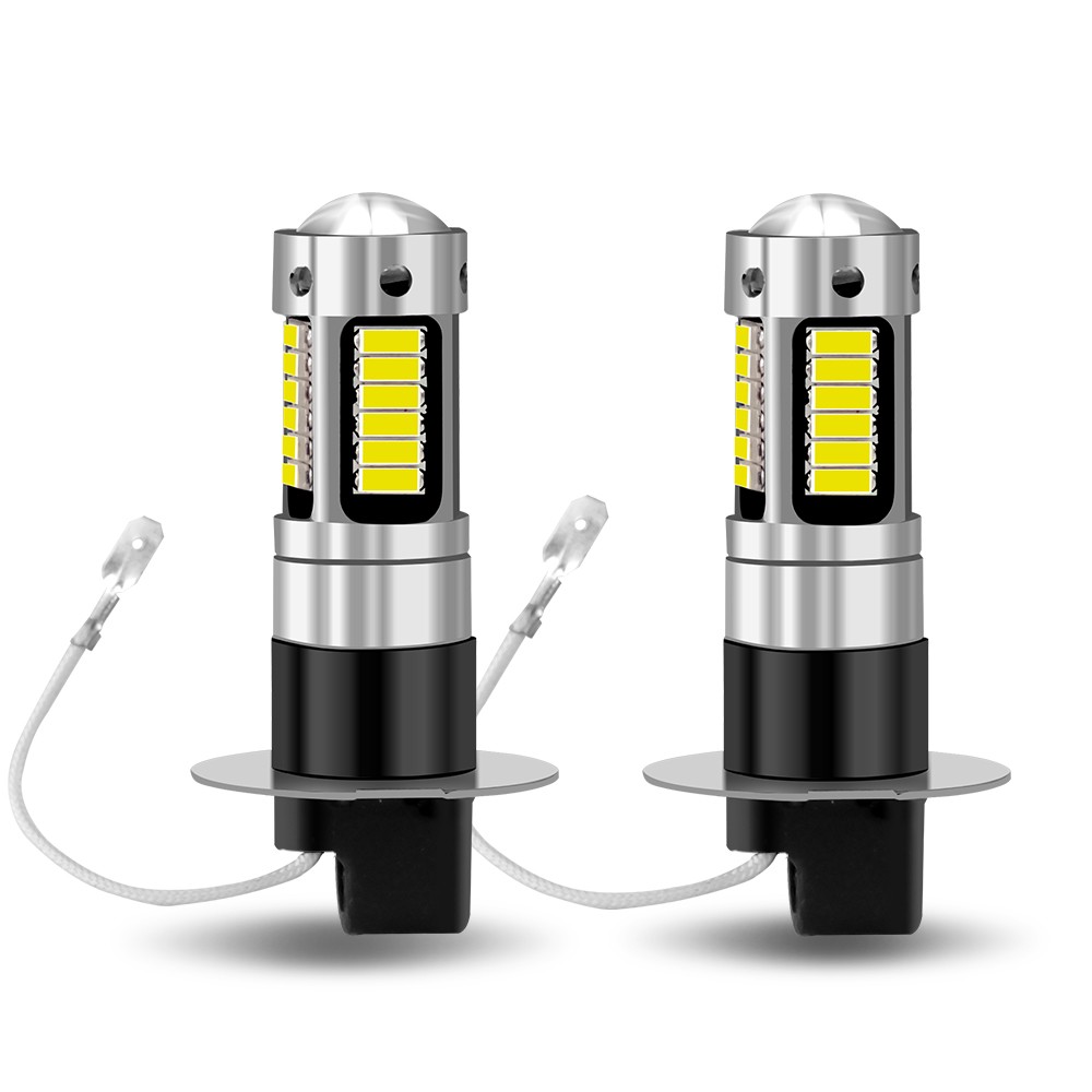 2x H3 LED 100W Extremely Bright 6000K Cool White Fog Light Lamp Driving Bulbs