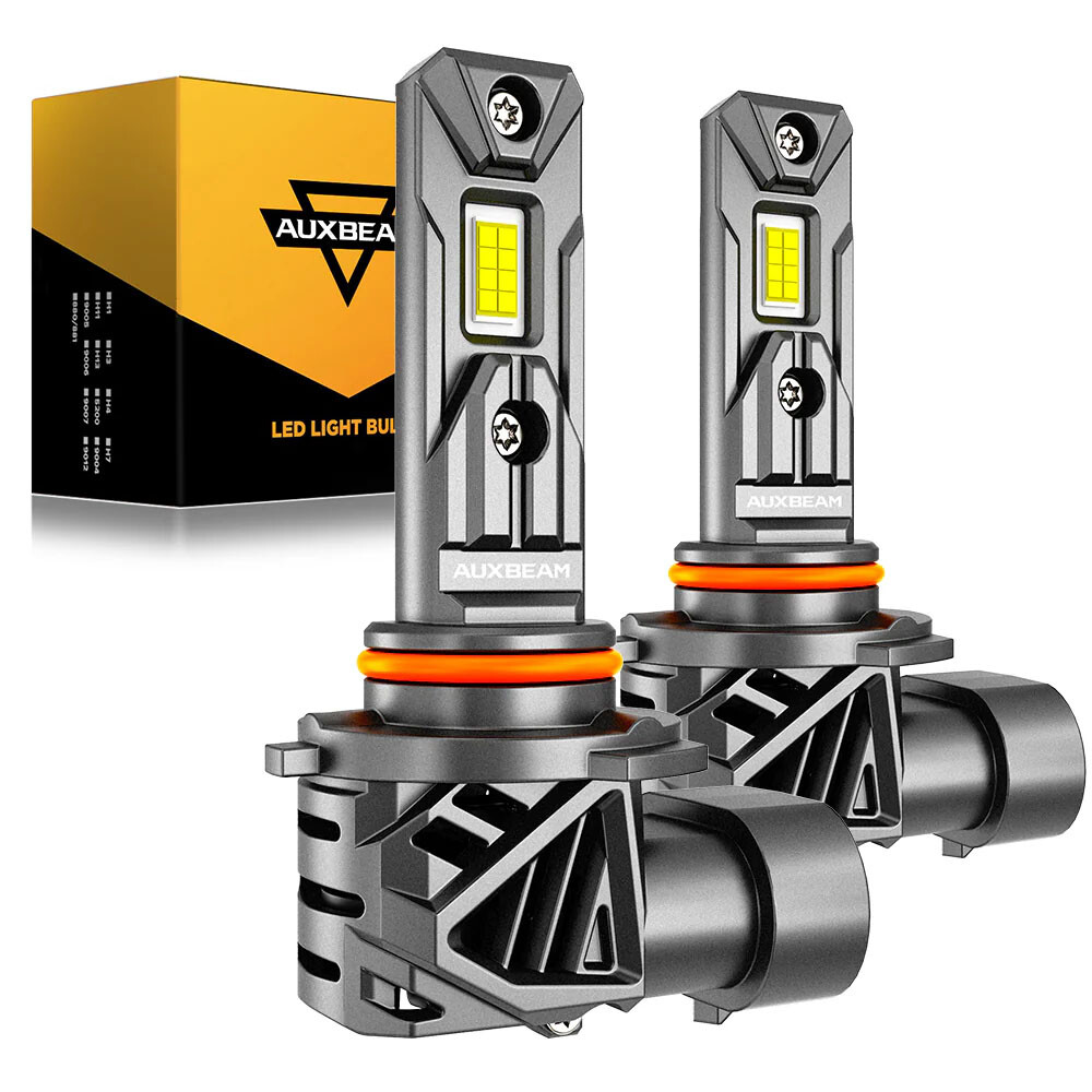 AUXBEAM LED Headlights 9005 High Beam H11 Low Beam Bulbs 6500K 28000LM 1:1 Size