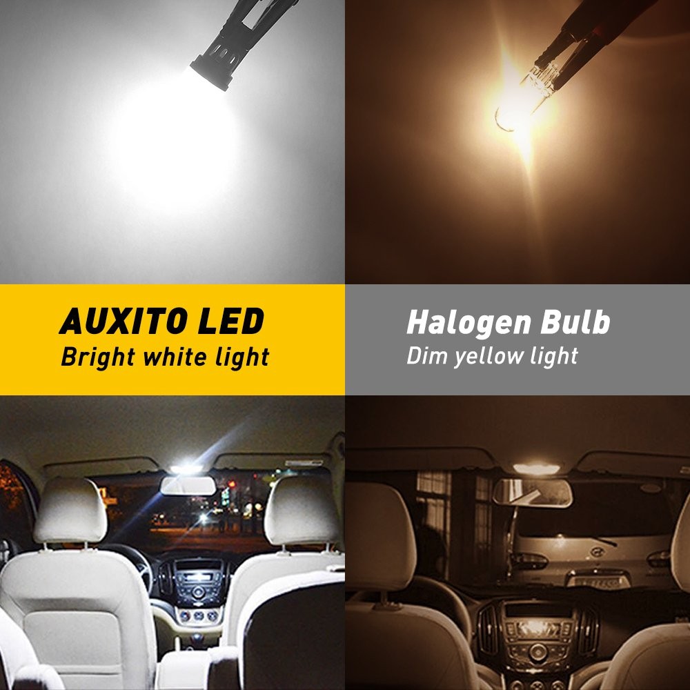 AUXITO LED Reverse Back Up Light Bulb 194 168 W5W 1KG3T T10 Super White 6000K