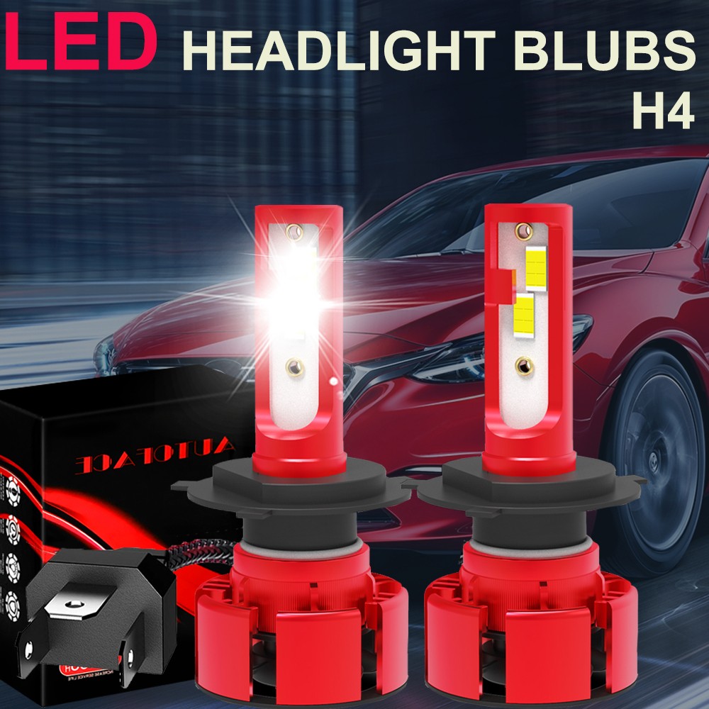 Pair H4 9003 HB2 LED Headlight Bulbs Kit High&Low Beam Super Bright 6000K White