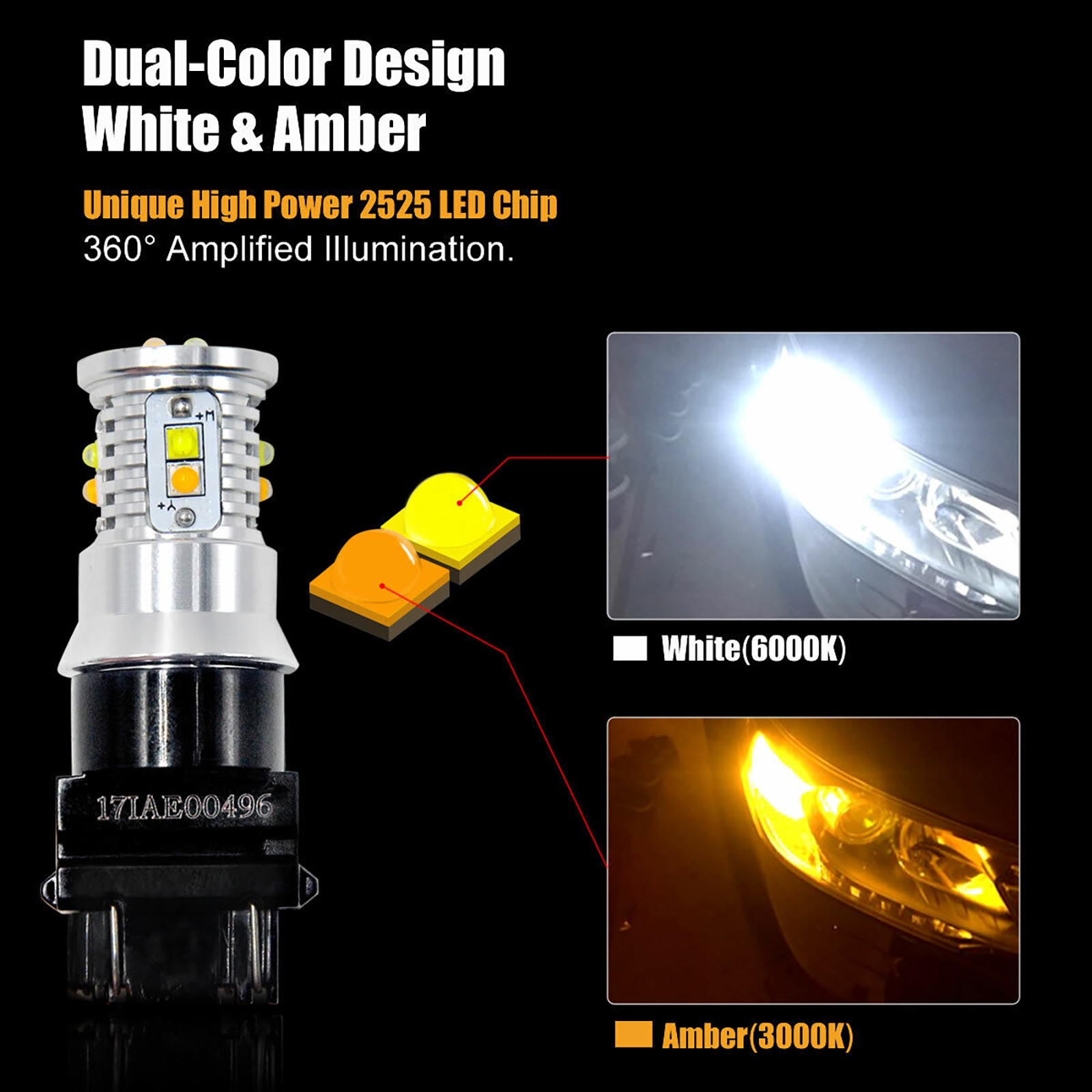 1000LM Lumens LED Turn Signal Light Switchback for Chevy Silverado 1500 99-13 z