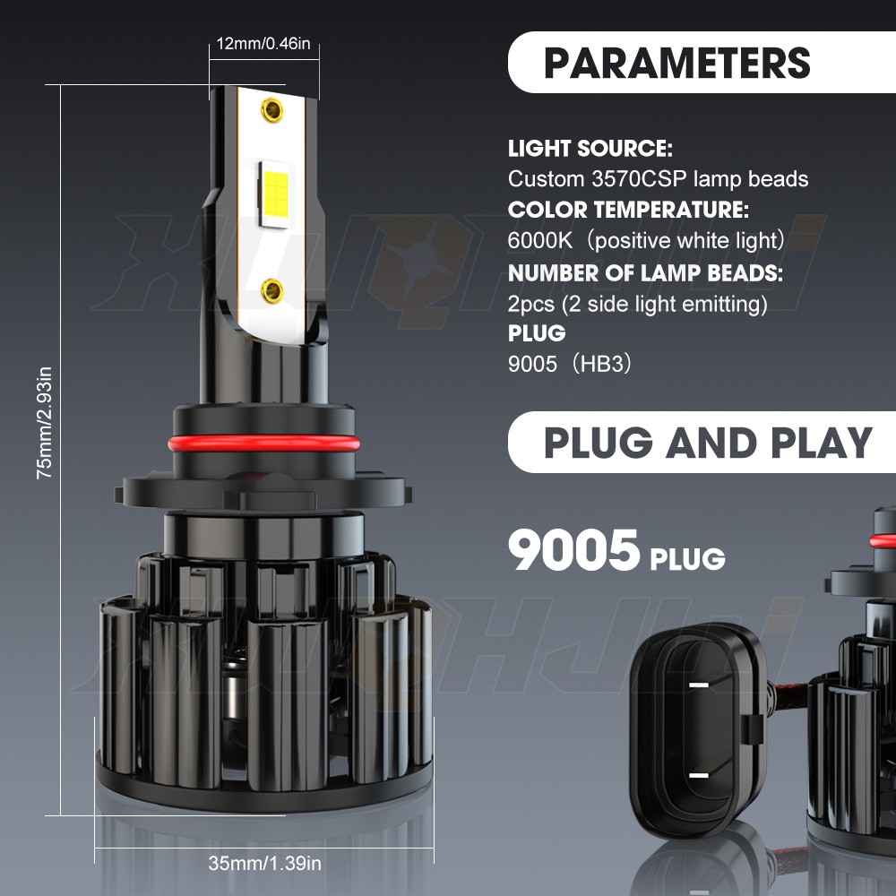 Super Bright LED Pure White 9005 Headlight Bulb Replacement, Light on Road