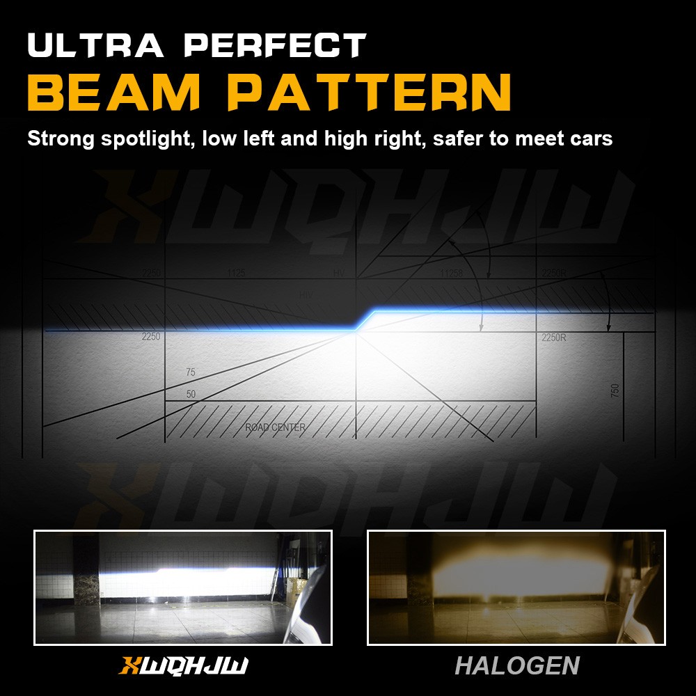 LED Headlight For Can-Am Defender HD5 HD8 HD10 Combo Bulbs H11+H11 Light w/ Fan