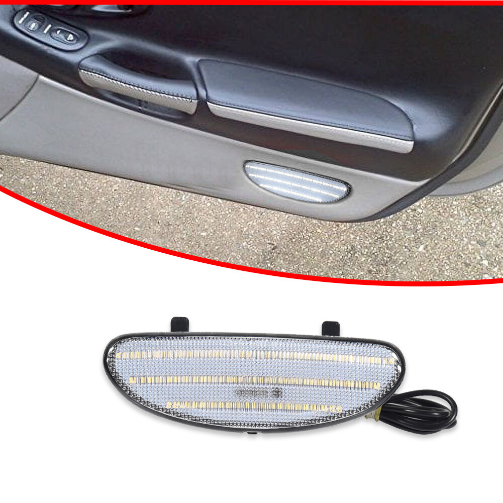 Clear White LED Inner Door Panel Reflector Plate Light For Corvette 1997-2004 C5