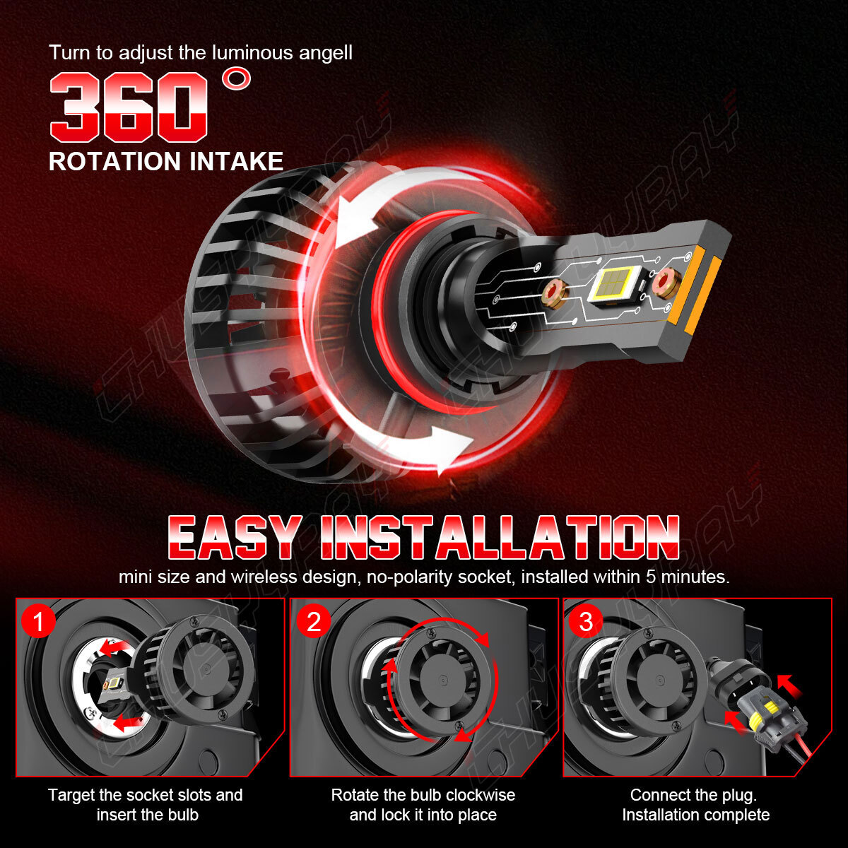 4x Combo 6000K LED Headlight Bulbs for Buick Lucerne 2006-2011 High Low