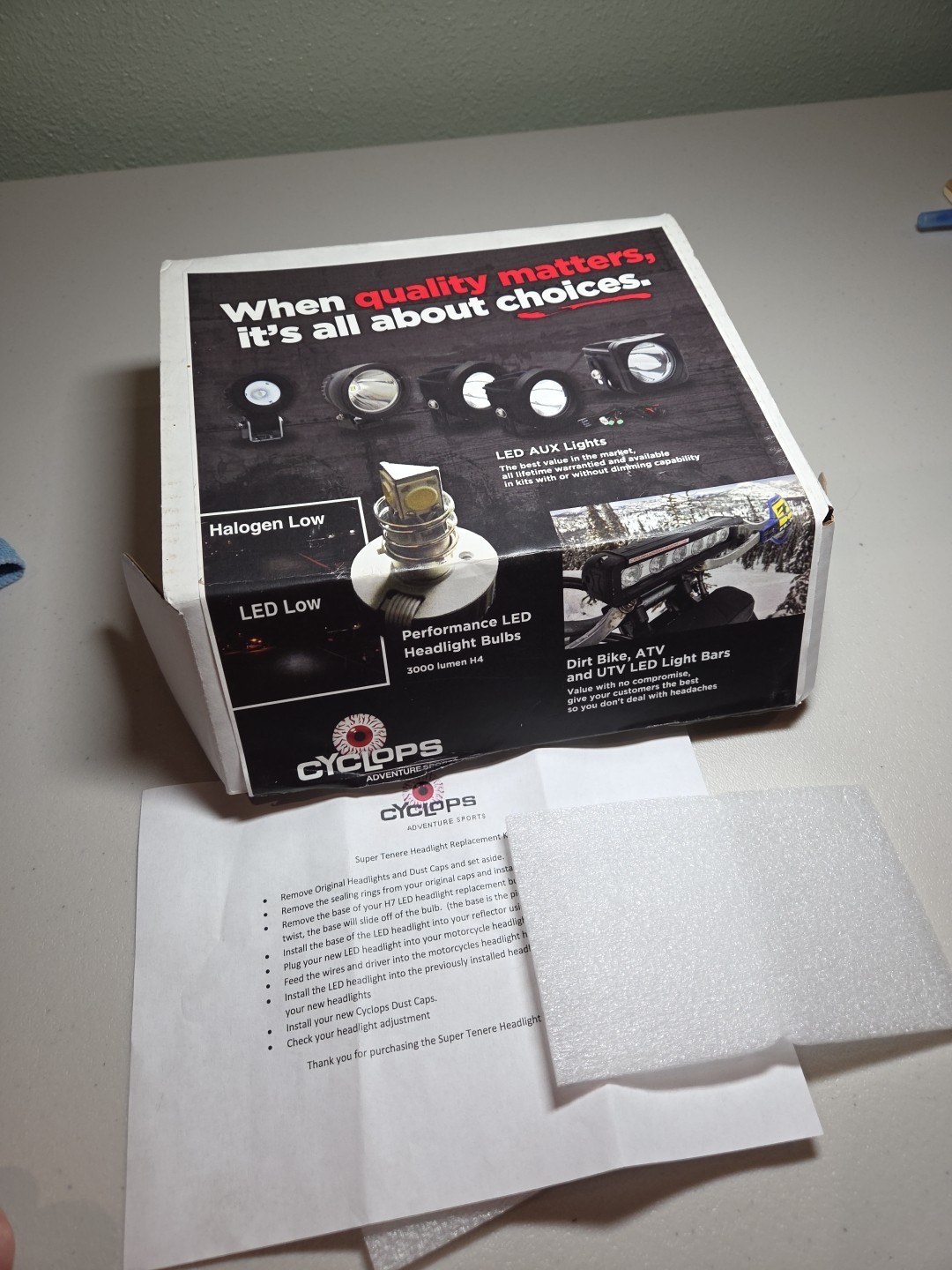 CYCLOPS H7 LED BULB CONVERSION 2012 Yamaha Super Tenere 1200