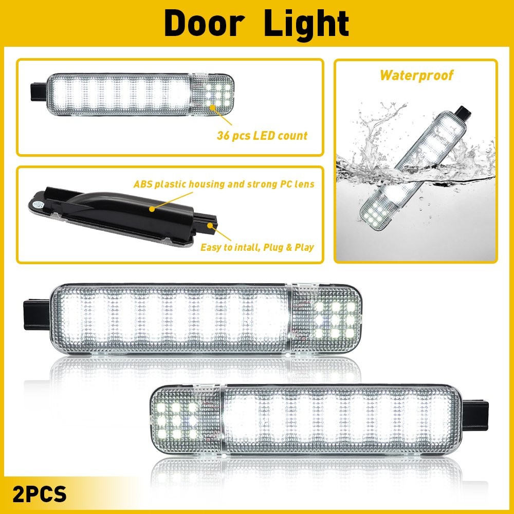 2-20 Interior LED Panel Door Light Courtesy Lamp Fit Pair GMC Cadillac Chevrolet