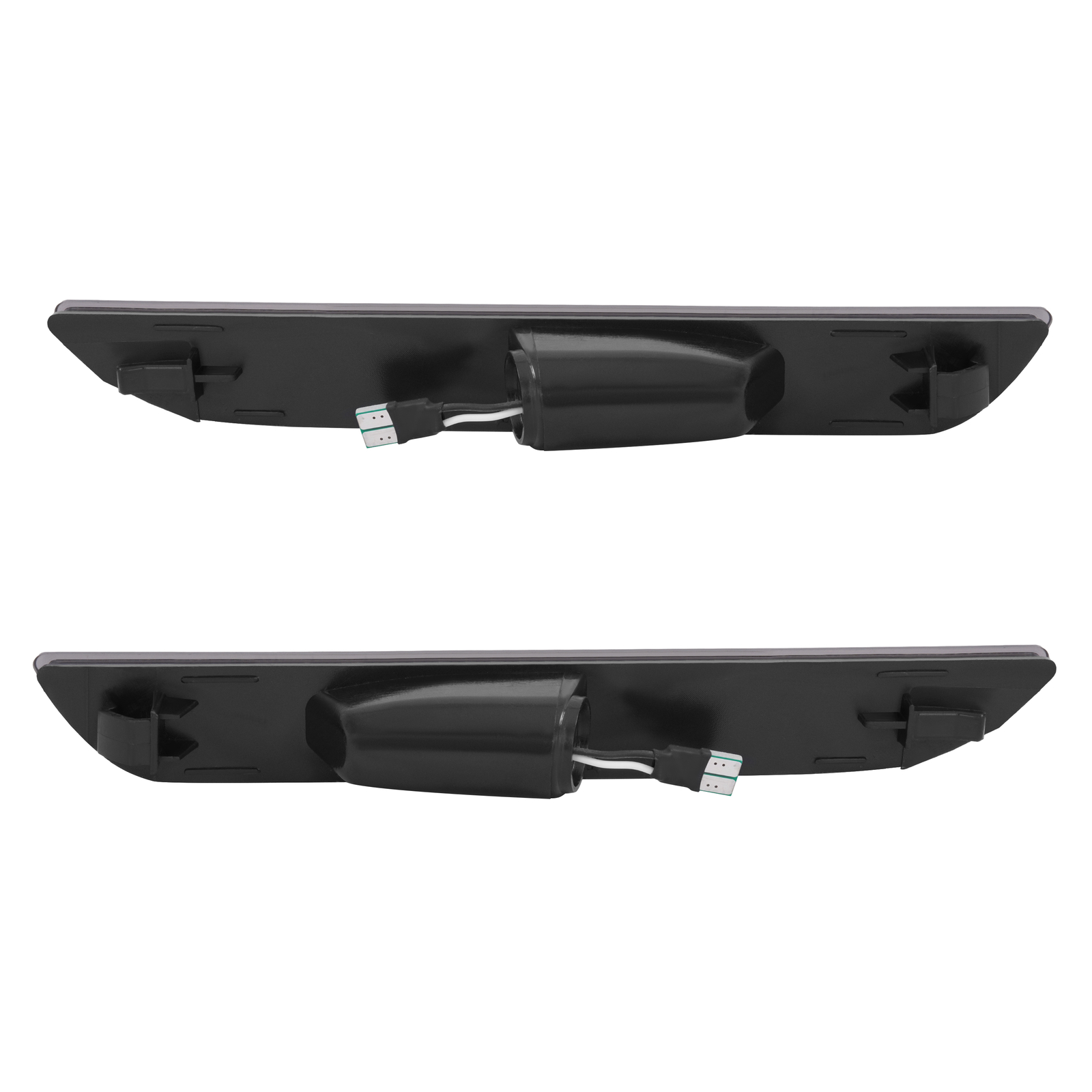 2PCS White LED Side Marker Lights Rear For Ford Mustang 2015-2023 Smoked Lens