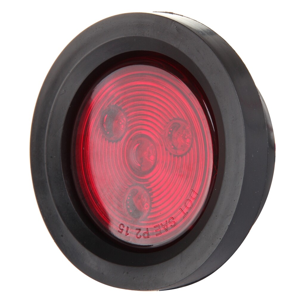 12X AMBER RED 2.5 INCH ROUND 4 LED LIGHT TRUCK TRAILER SIDE MARKER CLEARANCE