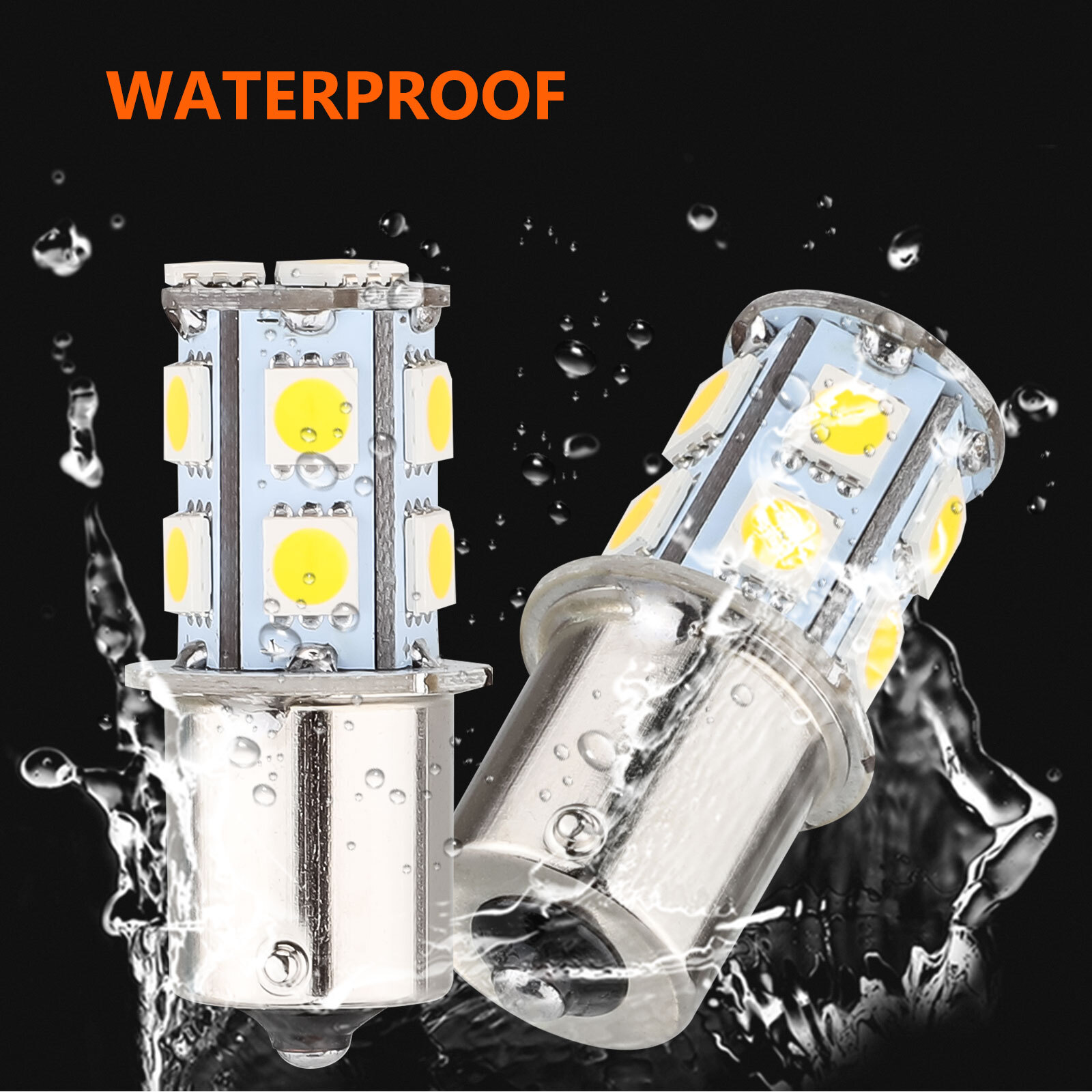 20x Warm White 1156 1141 13-SMD RV Camper Trailer LED Interior Light Bulbs 12V