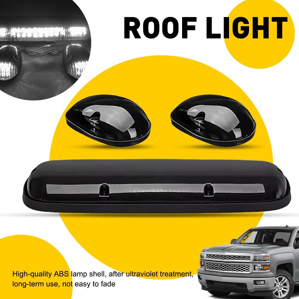 White LED Cab Roof Marker Top lights For Chevrolet Silverado 1500 2500 3500 GMC