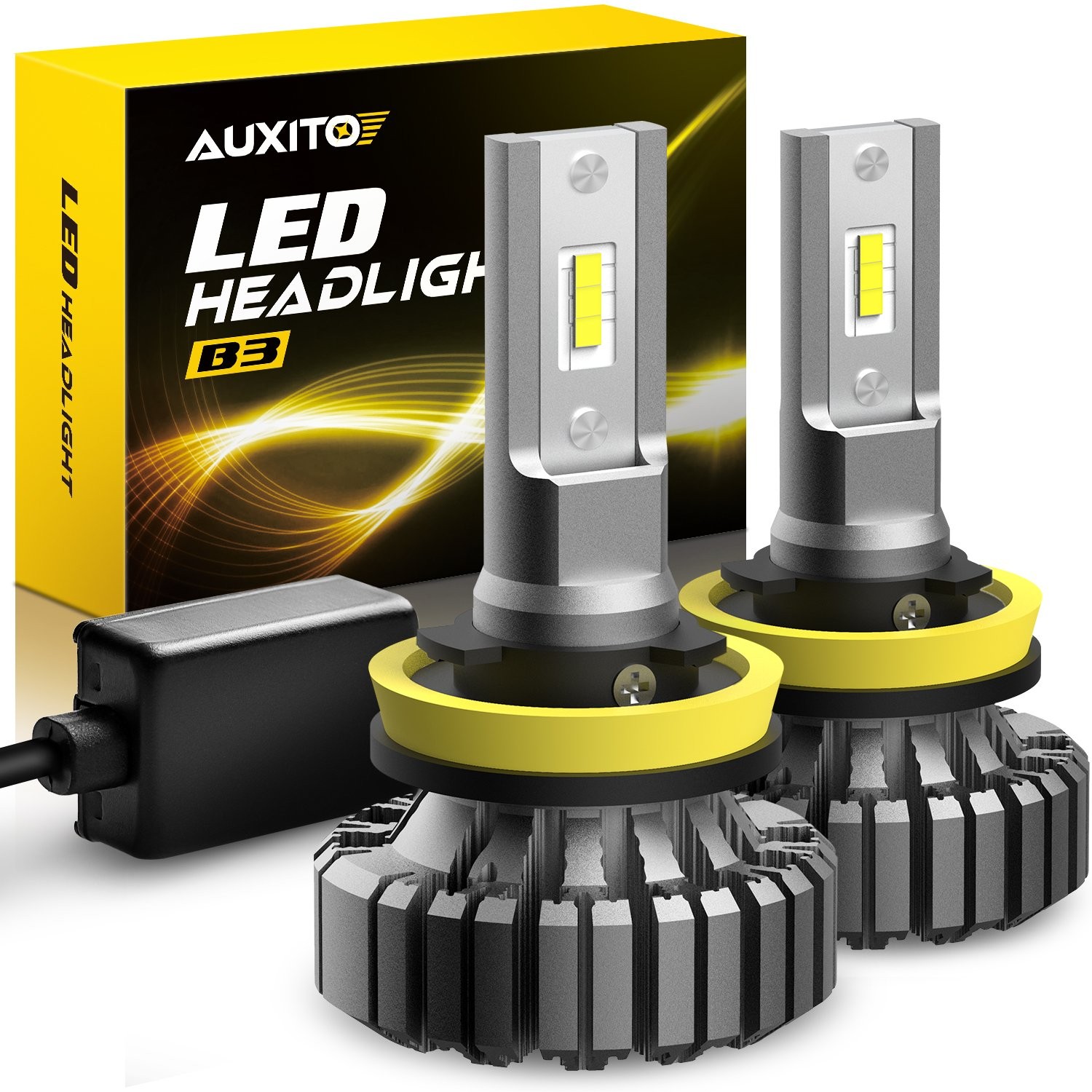 AUXITO H11 H8 H9 LED Headlights Conversion Kit High Low Beam Bulb 6500K White