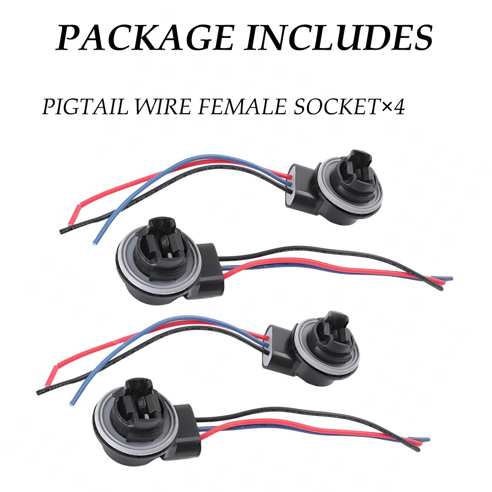 (4) Socket Turn Bulb Harness Signal Plug Light 3157 Wire Connectors 4157 4157NA