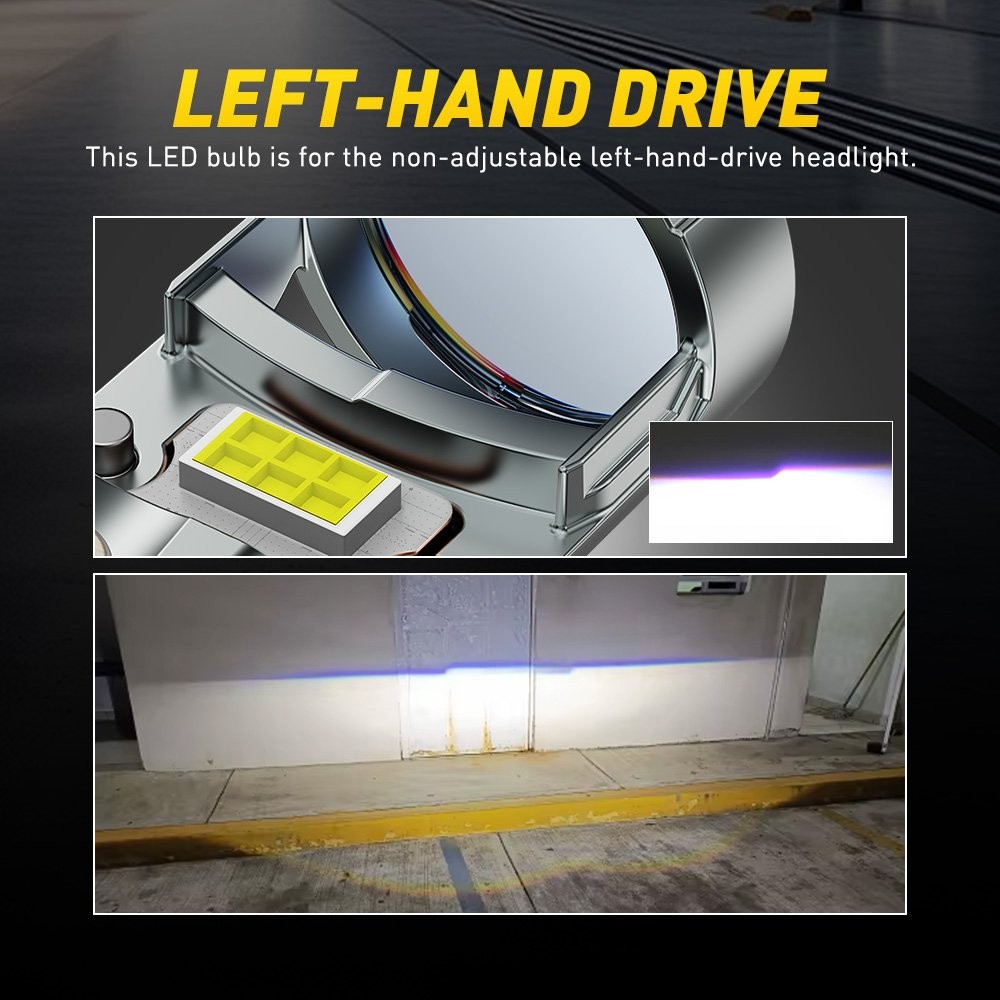 2-20PCS H7 LED Headlight Bulb with HD Fisheye Lens White 6500K High-Low Beam Y19