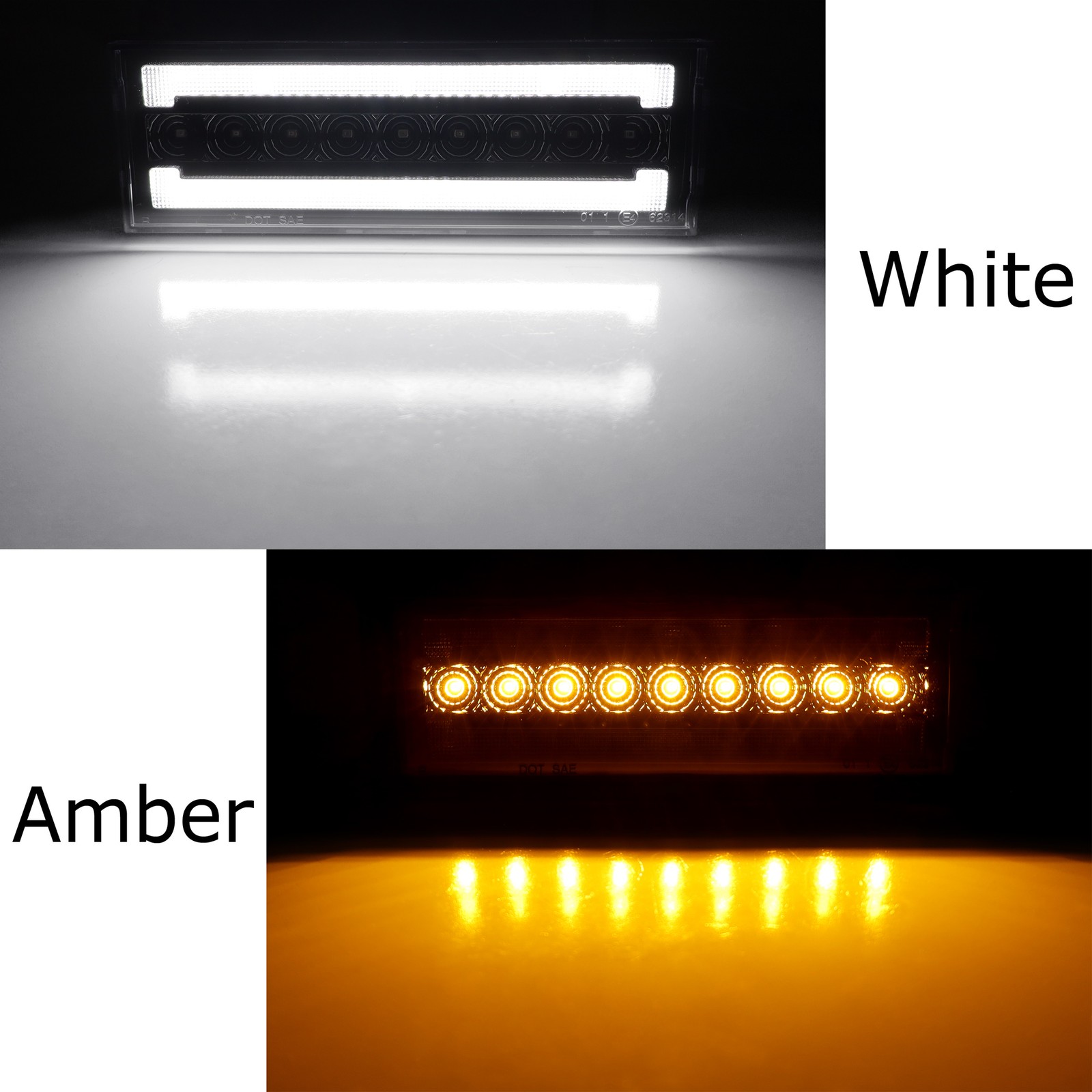 Clear White LED Driving/Amber Sequential Turn Signal For 80-86 Bronco F-Series