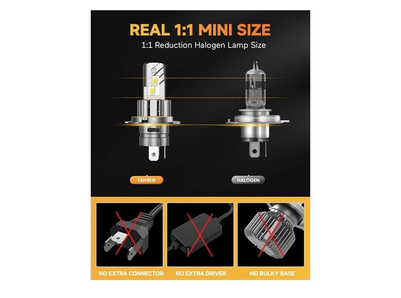 2026 H4/9003 Hi/Low Beam Light Kits, 80,000LM 1500% 360 Adjustable Brightest