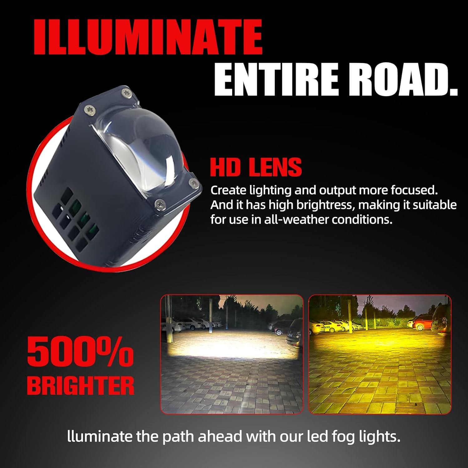 2PC 160W Grile LED Light Pods Car Front Headlight Motorcycle ATV UTV Projector
