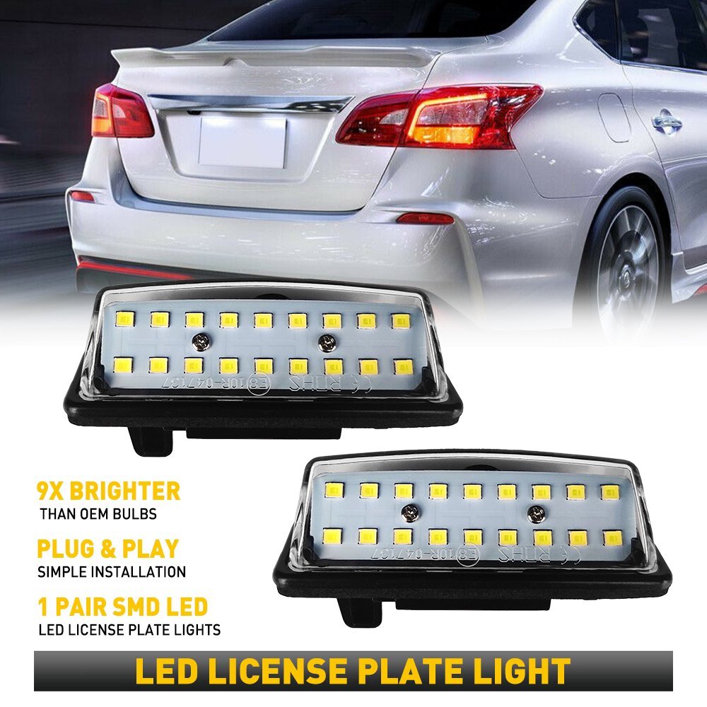 Rear LED Number License Plate Light Kit White For Nissan Altima/Sentra/Maxima