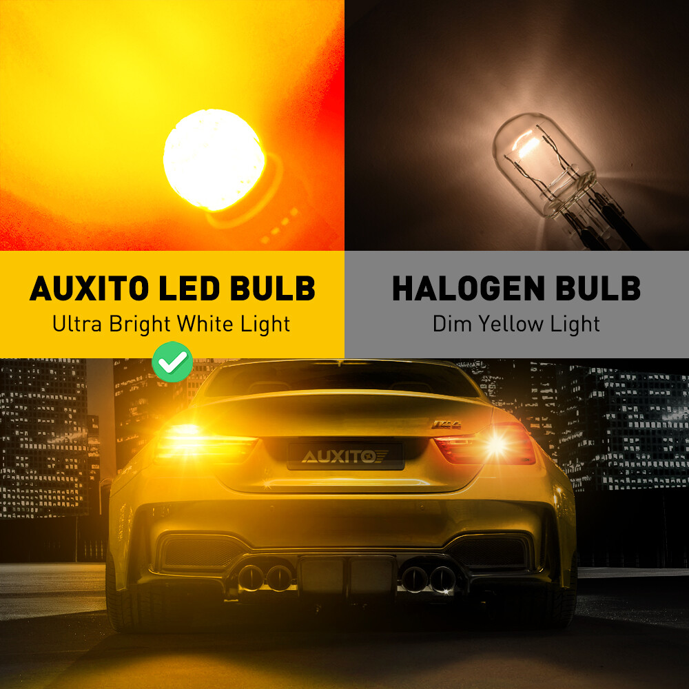 AUXITO LED Front Rear Turn Signal Light Blinker Bulbs 7441 7440 Amber Error Free