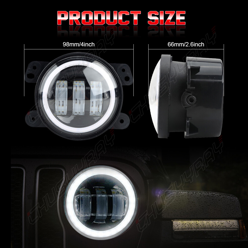fit Kenworth T2000 Halo 7inch Round LED Headlights & 4inch LED Fog Light Combo